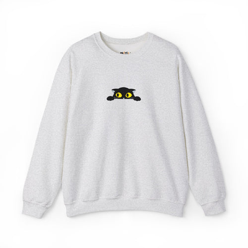 Peeking Black Cat Crewneck Sweatshirt